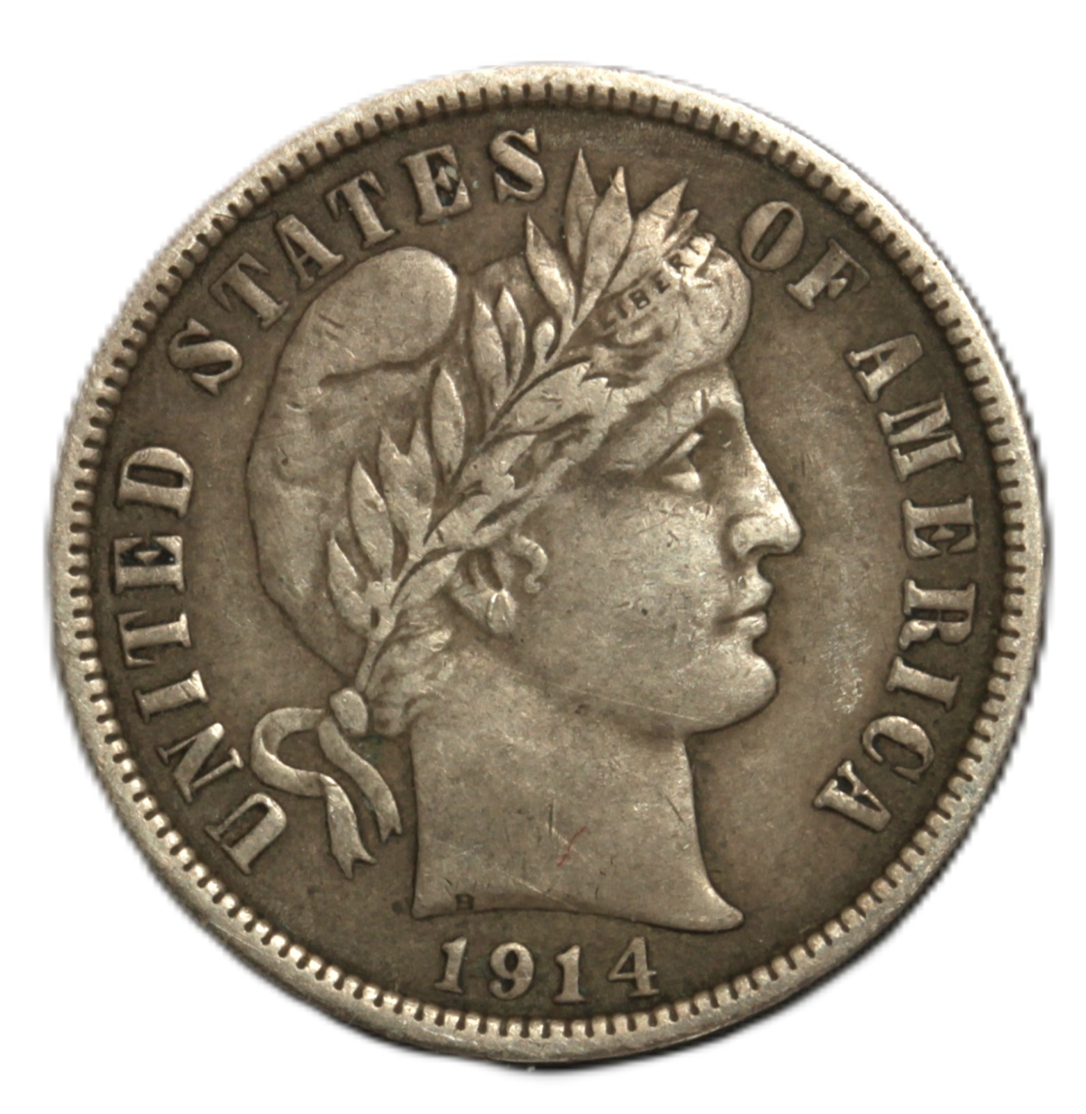 1914 10C Barber Dime- Choice AU- SMH 2044