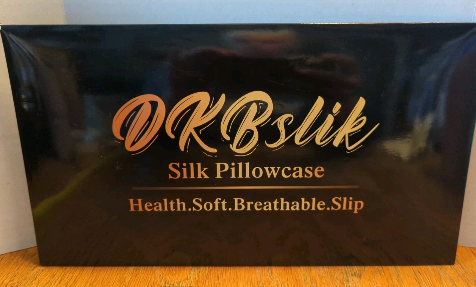 DKBslik Silk Pillowcase Splash Blue Mulberry Silk Anti Acne Cooling Standard