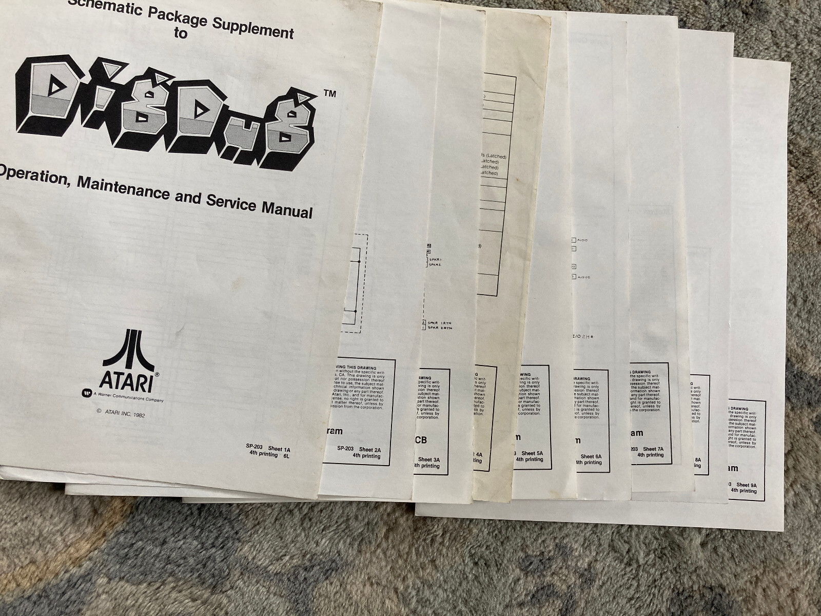 Atari Dig Dug Arcade Manual and Schematic