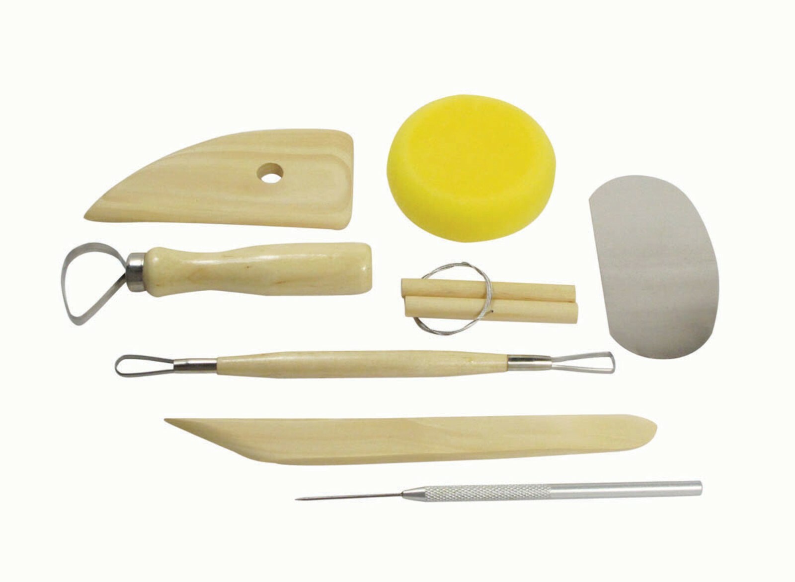 19-Pc Ceramic Pottery & Clay Sculpture Modeling Tools Bundle