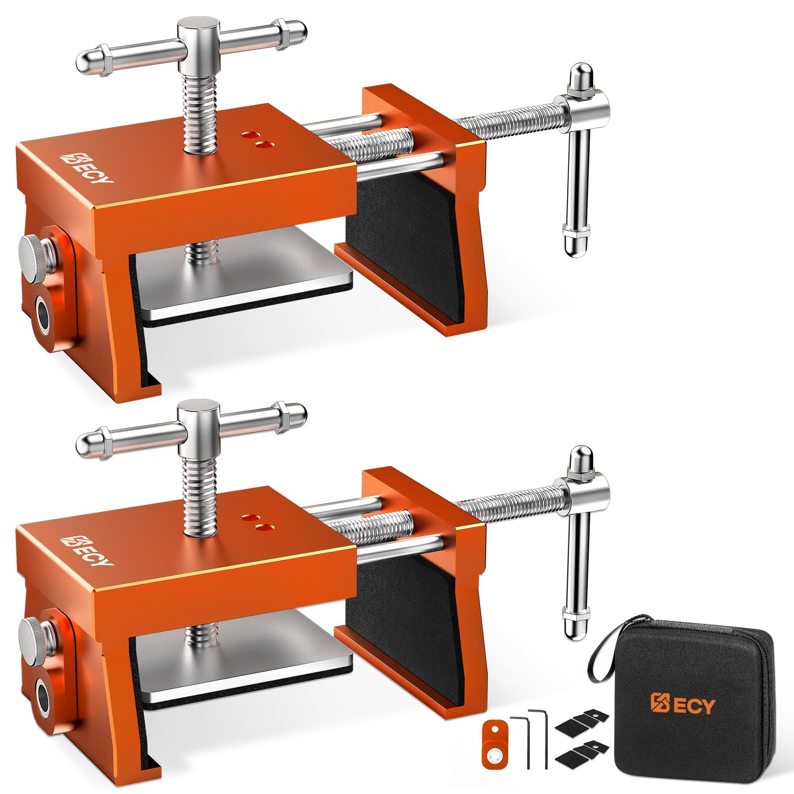 ECY Cabinet Face Frame Alignment Clamps - 2 Pack Orange Aluminum