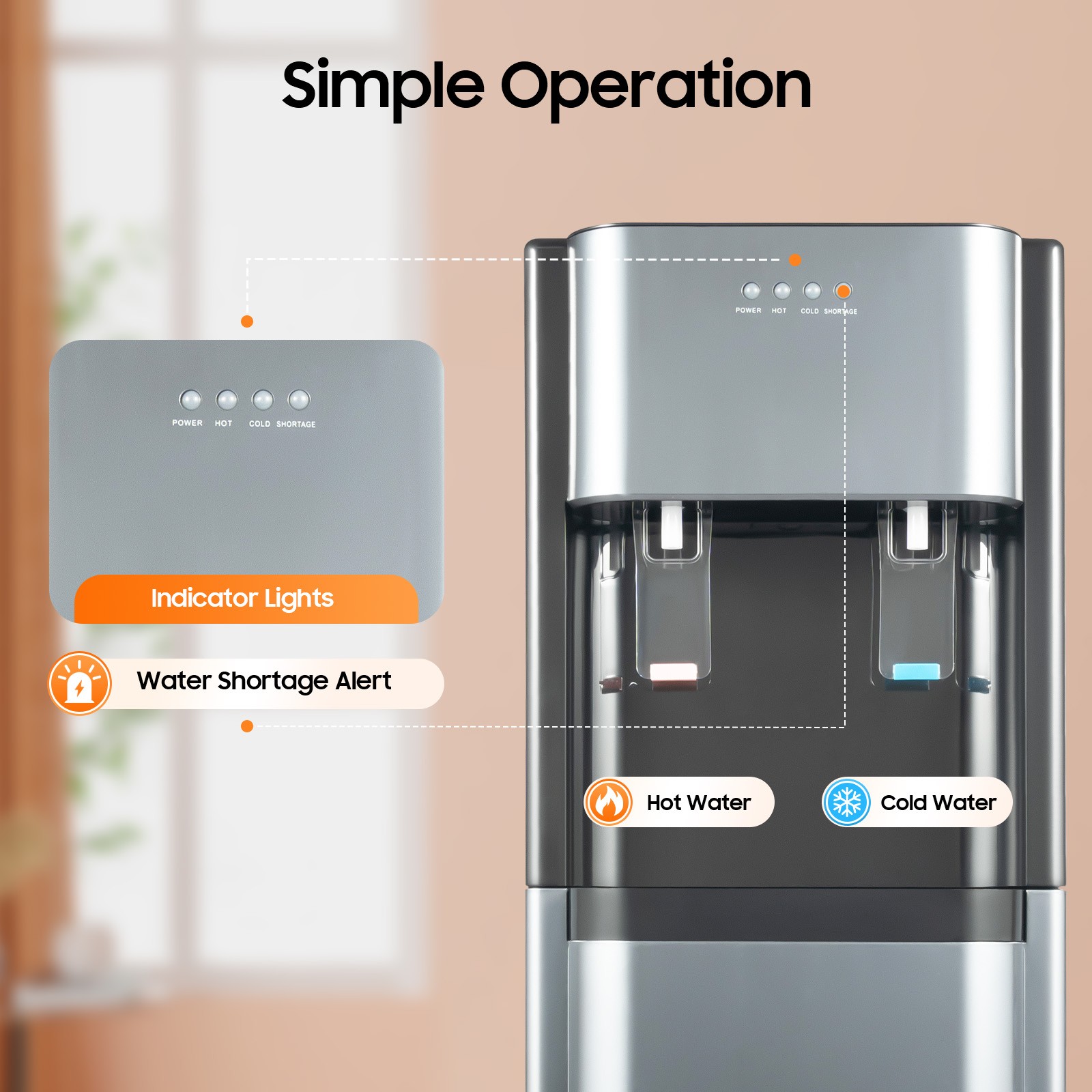 Water Dispenser Office Drinking Machine Bottom Loading 20L/5.28 Gallon Home