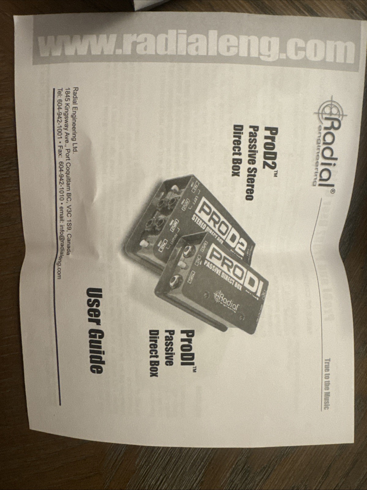 Radial ProD2 Passive Stereo Direct Box