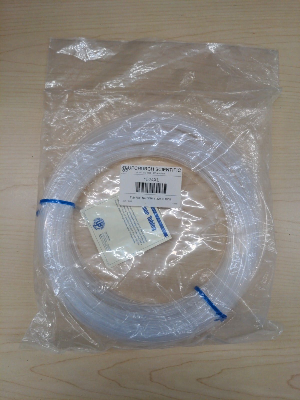 NEW IDEX / Upchurch 1524XL PFA tubing natural 3/16 in x 0.125 100 ft