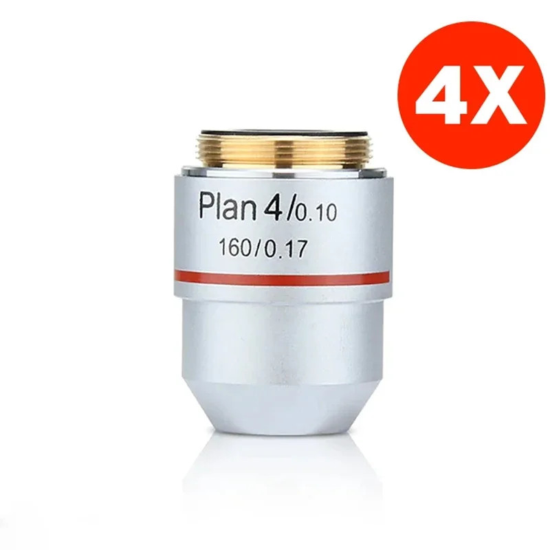 Microscope Plan Achromatic Objective Lens 4X 10X 20X 40X 100X 20.2 RMS Thread