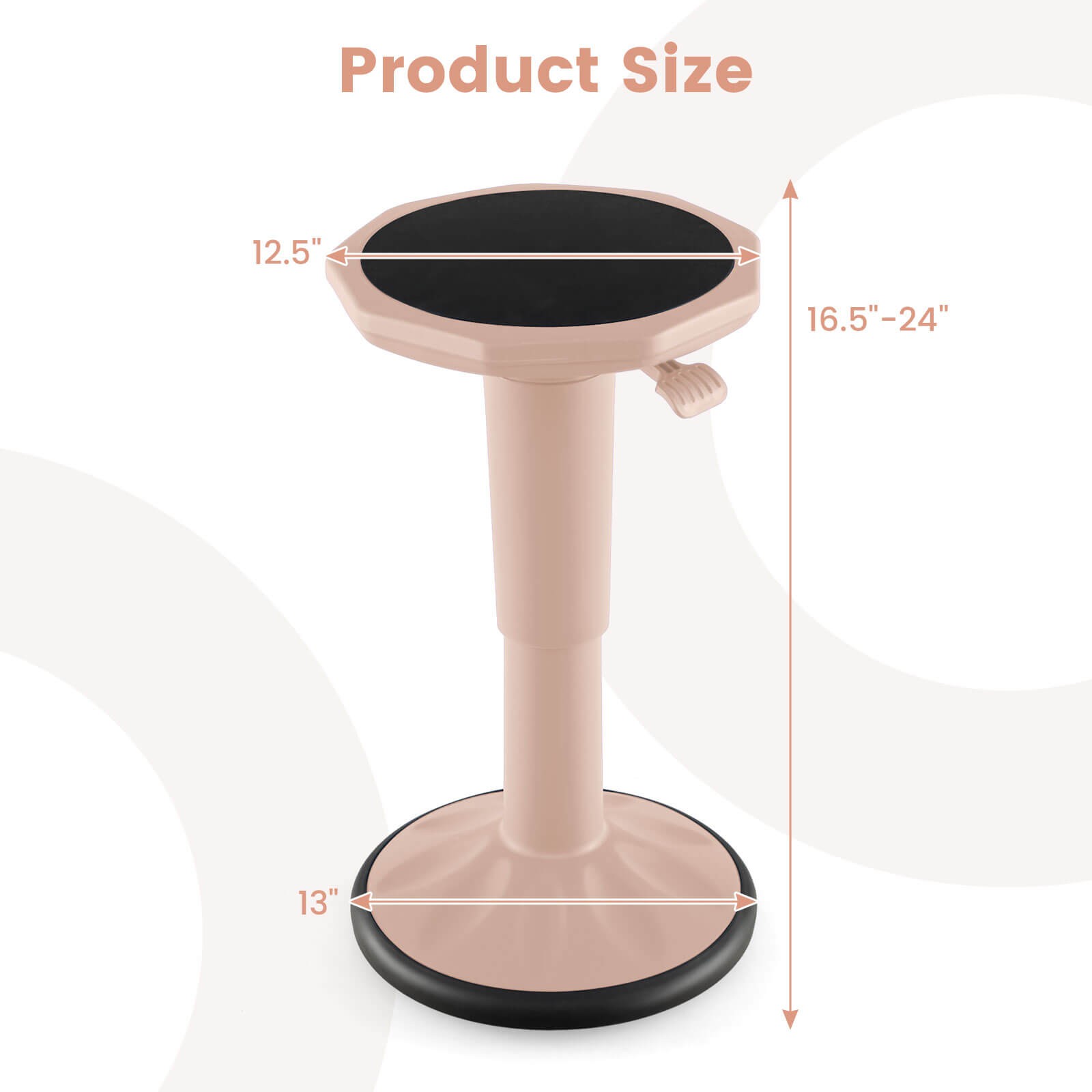 Kids Active Motion Stool Ergonomic Wobble Chair w/ Adjustable Height Pink