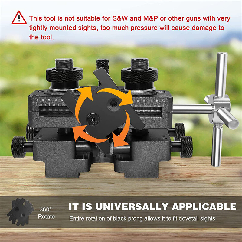 Handgun Front Or Rear Sight Pusher Tool For 1911 Glock Sig Springfield Black