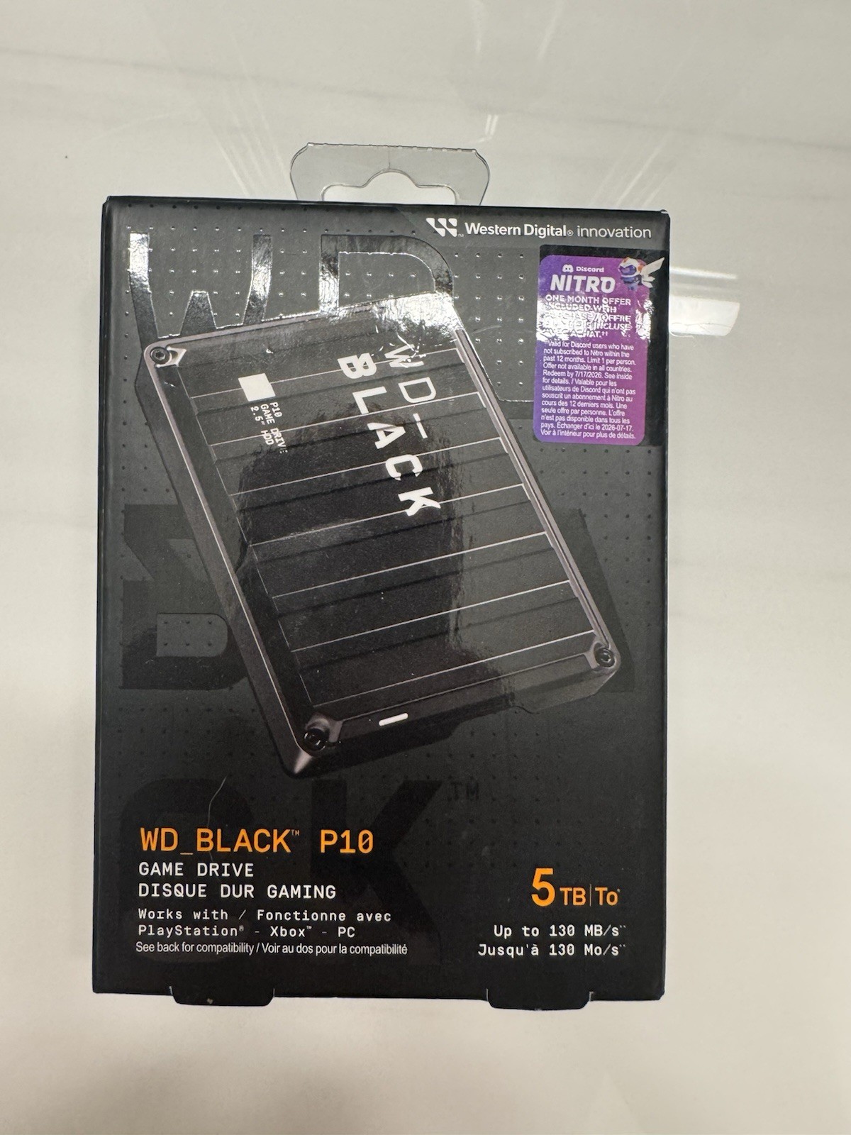 WD Black P10 5TB Game Drive for PlayStation, Xbox, Mac,A2