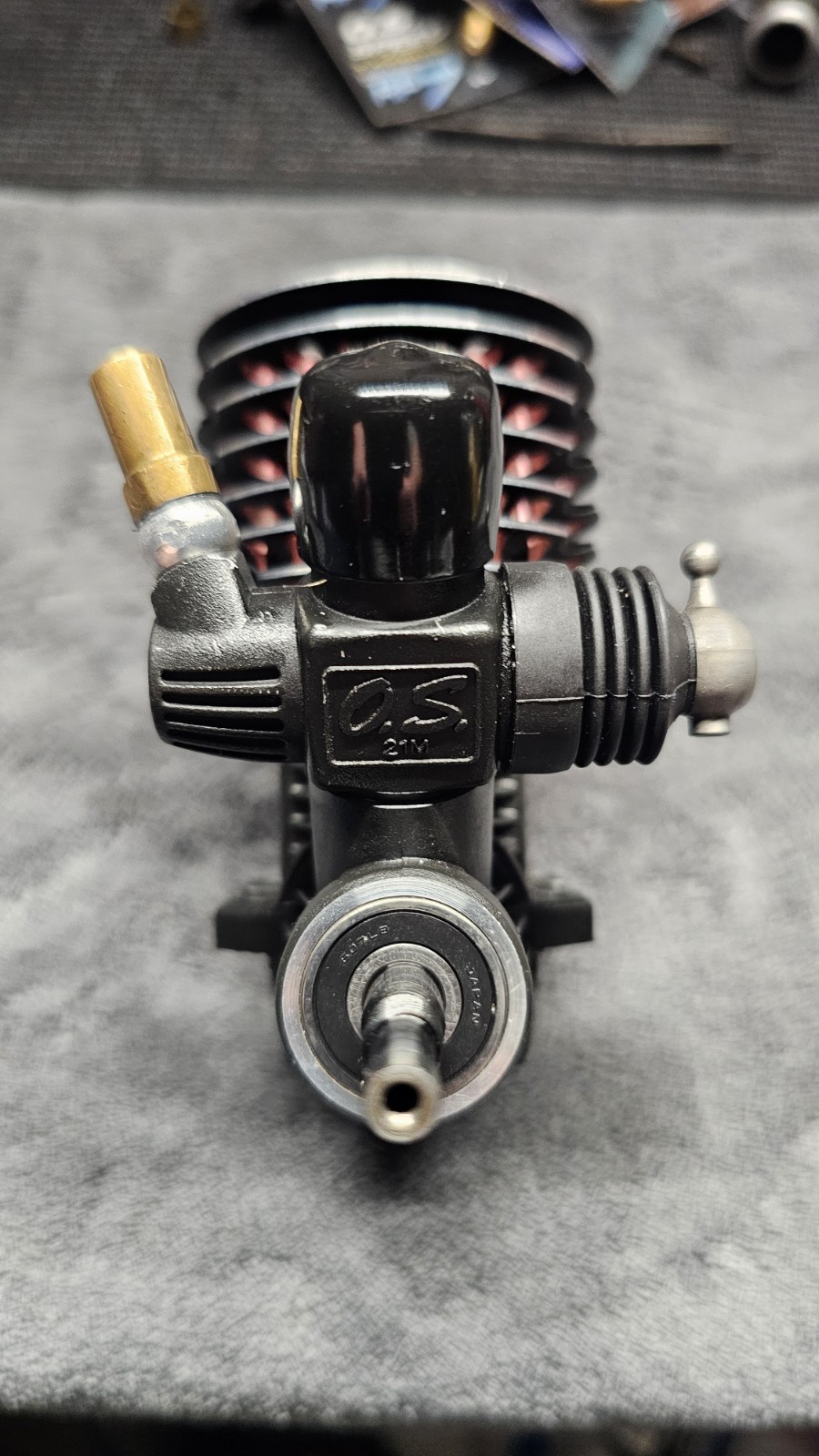 O.S. Engines R2104 Race Engine, Good Compression With Extra Glow Plugs