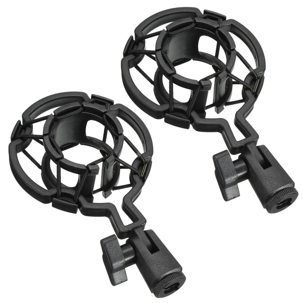 2 Pack Microphone Shock Mount Clip Universal Mic Shock Mounts Holder Anti-Vibrat