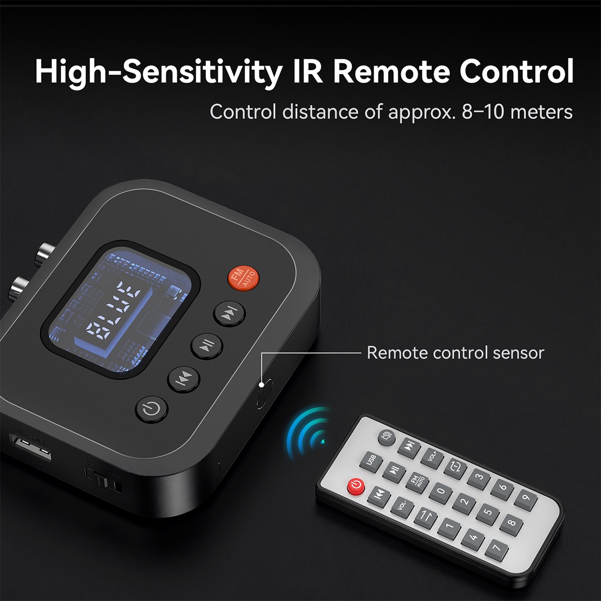 Bluetooth 6.0 Transmitter Receiver 2 IN 1 Wireless Audio 3.5mm Jack Aux Adapter