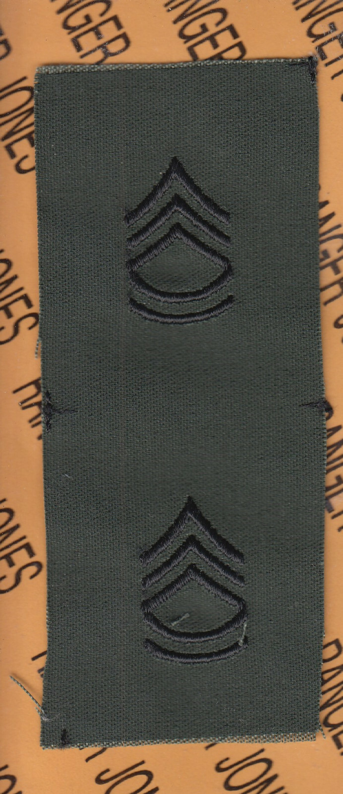 US Army Enlisted SERGEANT FIRST CLASS SFC E-7 OD Green Black BDU rank patch set