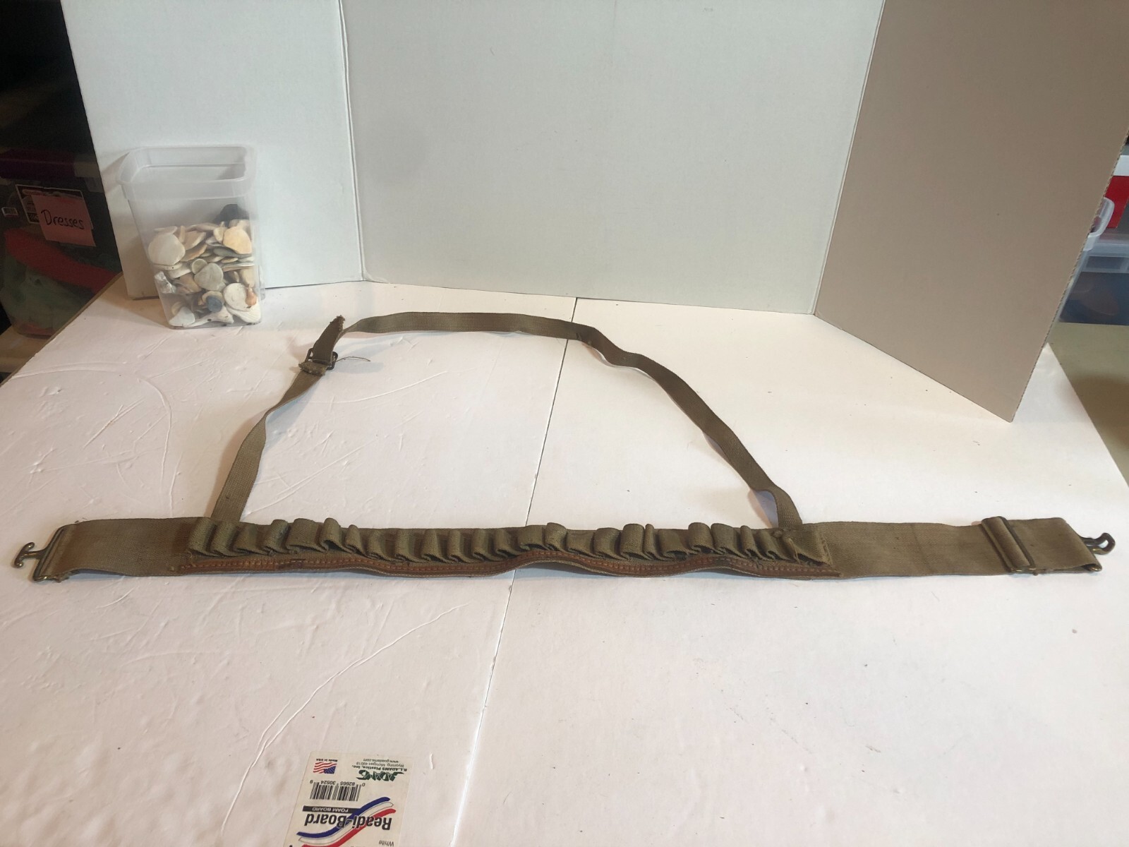 VINTAGE Green Canvas Ammo Gun Sling #PH1 BIN