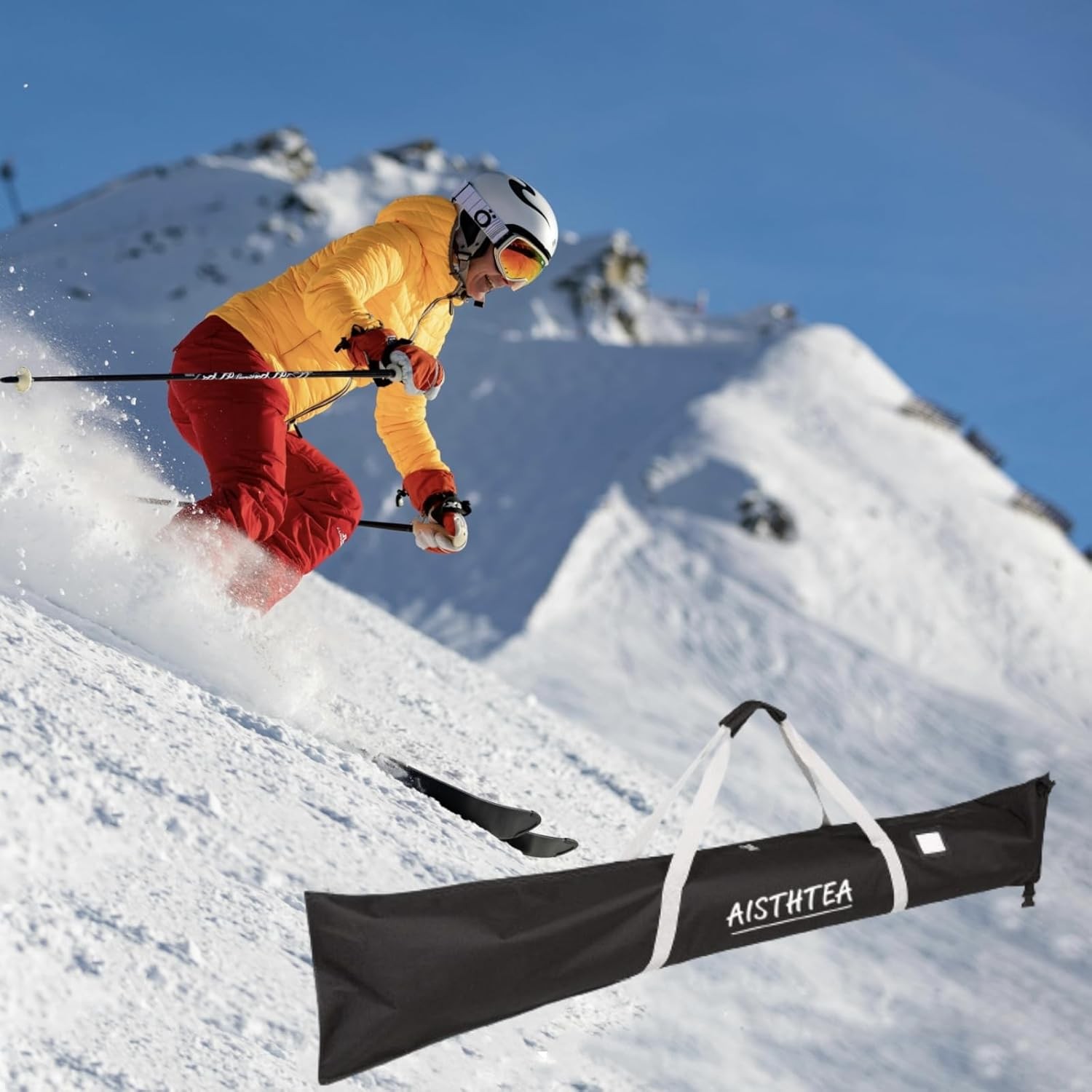Ski Bag Snowboard 1680D Waterproof and One Size, Black