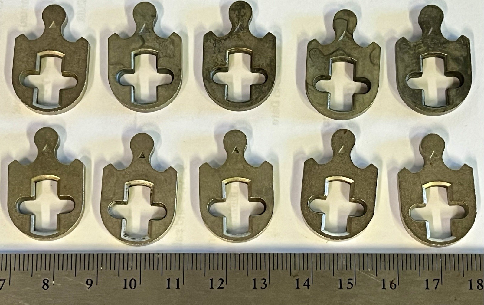 10 VINTAGE LOCKSMITH CORBIN RUSSWIN MORTISE CYLINDER CAMS PARTS LOT