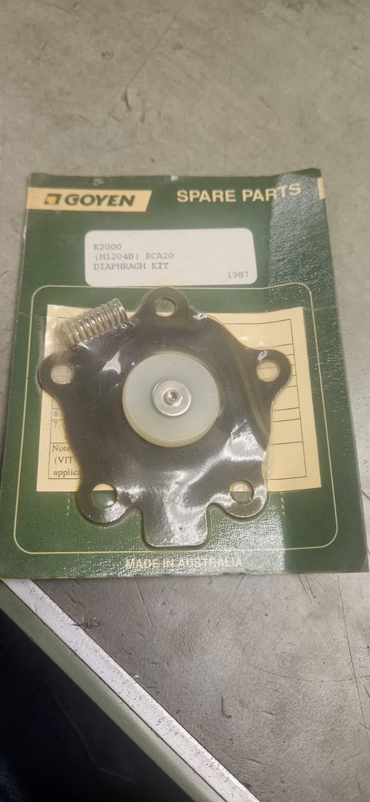 GOYEN K2000 (RCA20) DIAPHRAGM KIT
