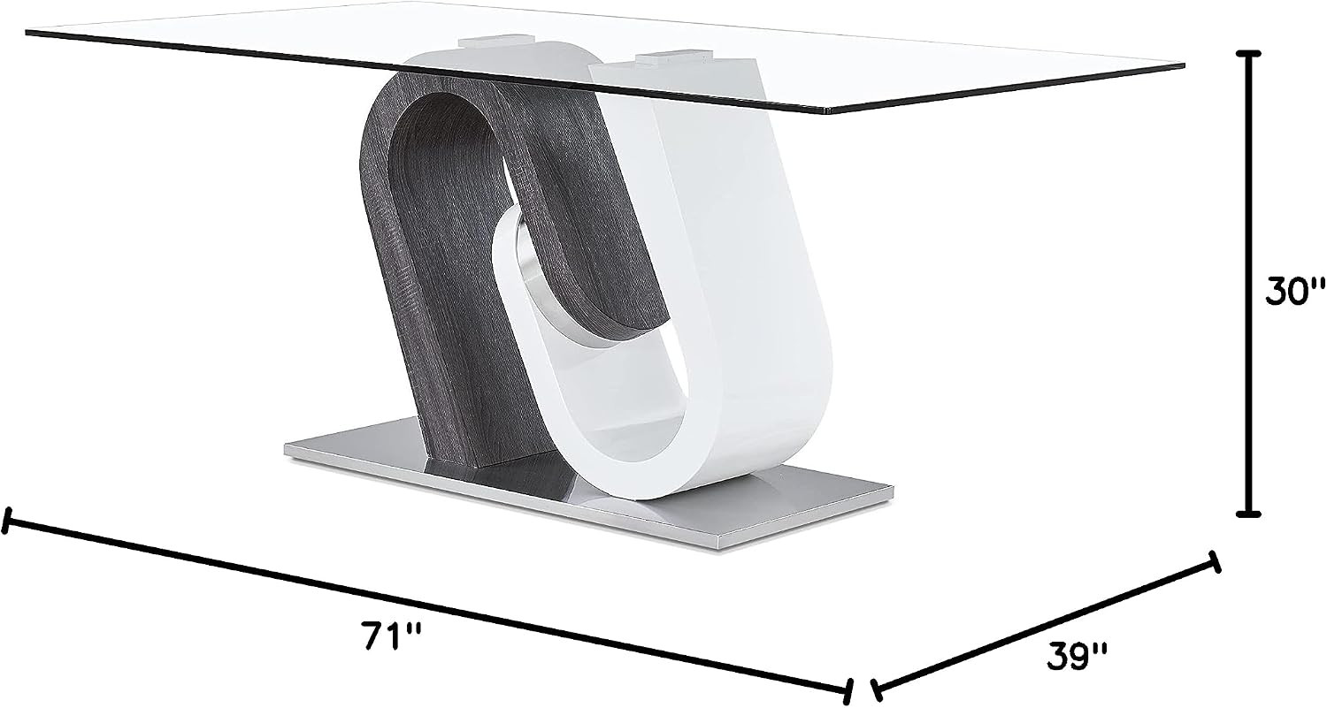 Grey and White Base Dining Table