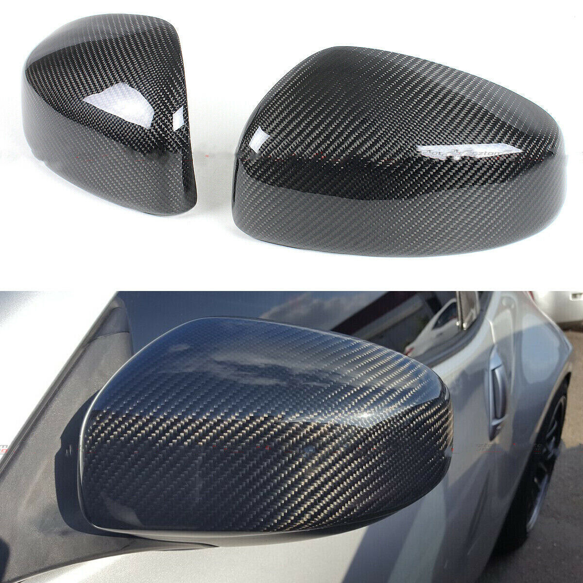 For NISSAN 370Z Z34 2009-20 REAL CARBON FIBER MIRROR COVERS CAP OVERLAY COVER US