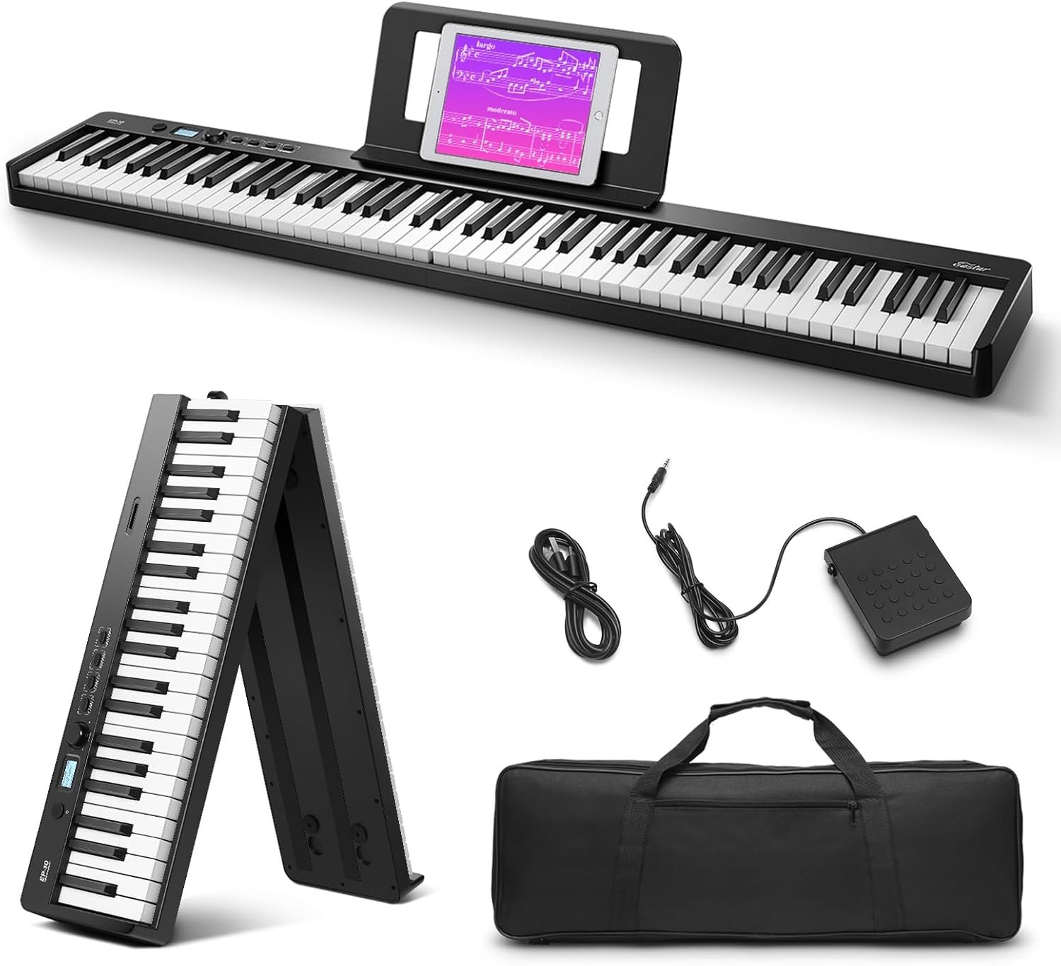 Foldable Electric Piano 88 Key Bluetooth Portable