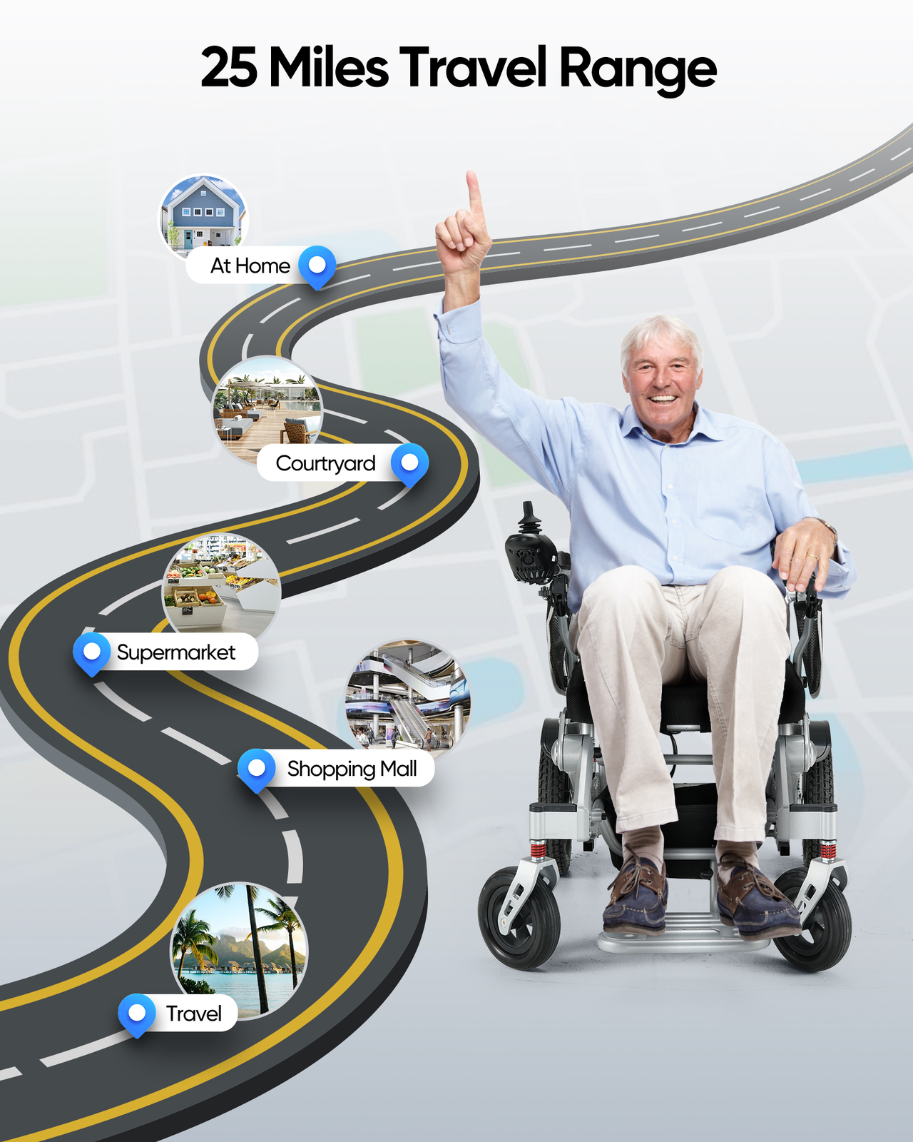 Folding Electric Wheelchair Power Wheelchairs Mobility Scooter Lightweight Adult