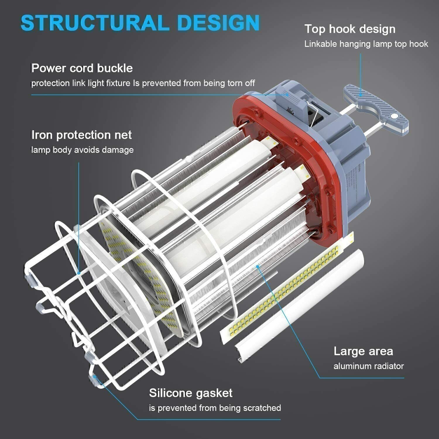 150W LED Construction Temporary Work Light 5000K Outdoor Indoor Linkable Lights