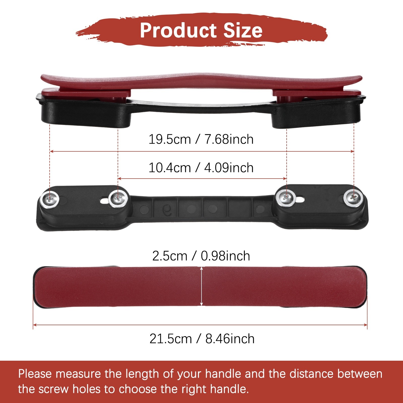 2PCS Luggage Replacement Handle for Suitcase - [Wine Red-8.5IN]
