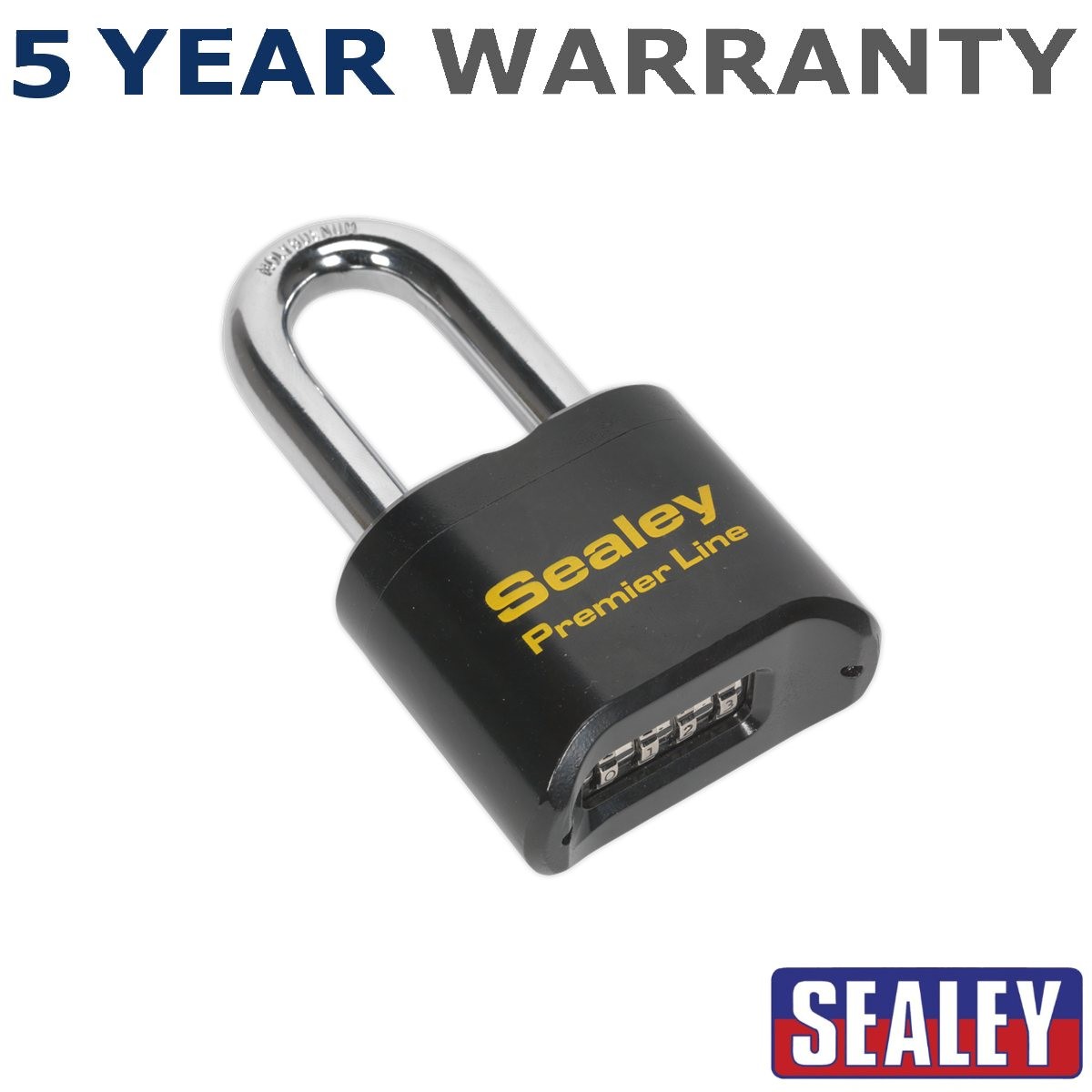 Sealey Premier� Steel Body Combination Padlock Long Shackle 62mm PL603L