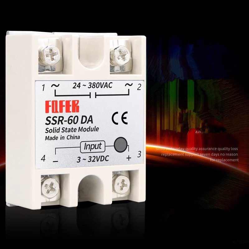 FQFER Single-phase Solid State Relay SSR-60DA 60A DC Control AC