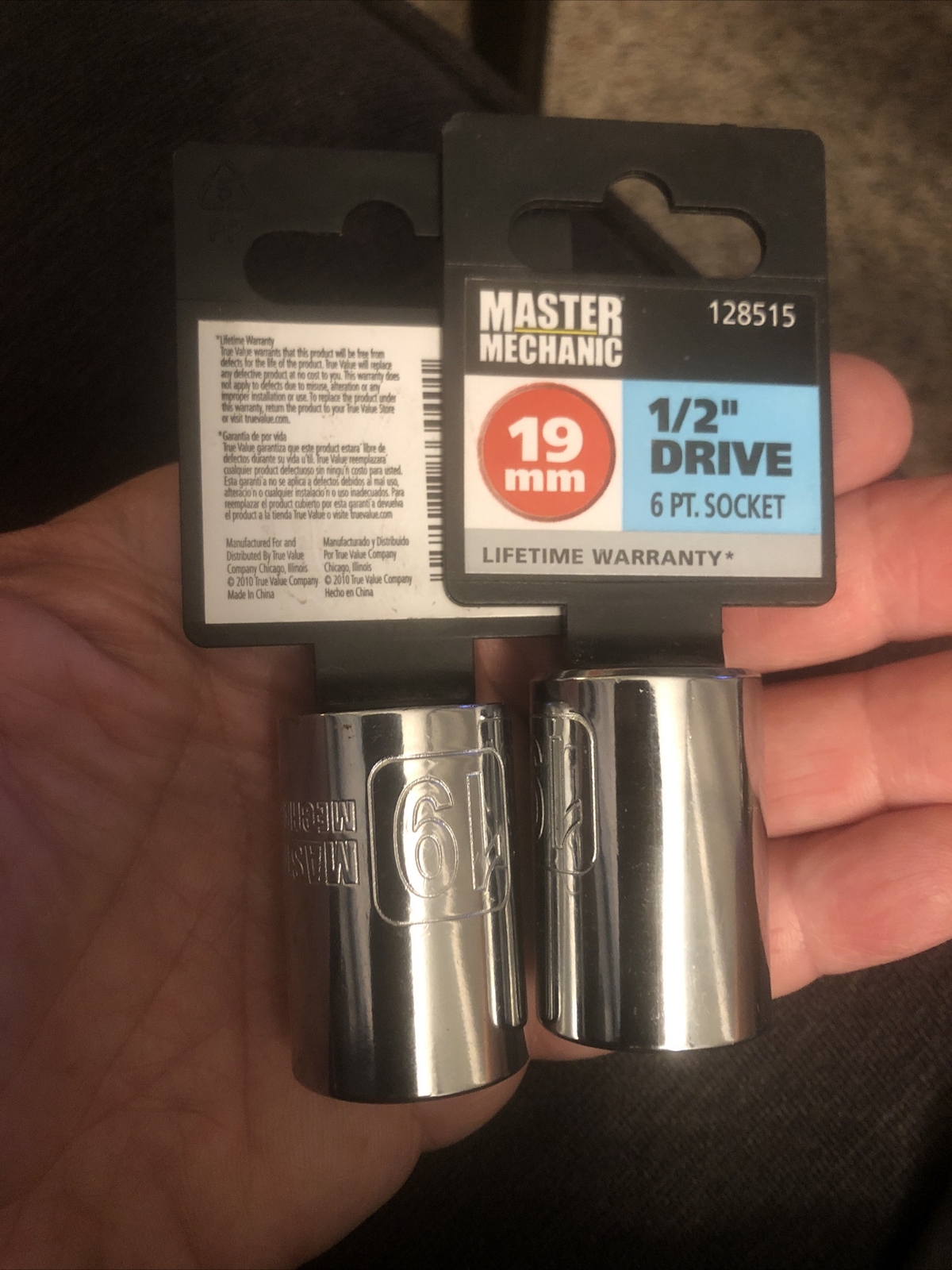 Lot Of 2 Master Mechanic #128515  19 MM (Metric) 1/2” Drive 6 Point Sockets NEW!