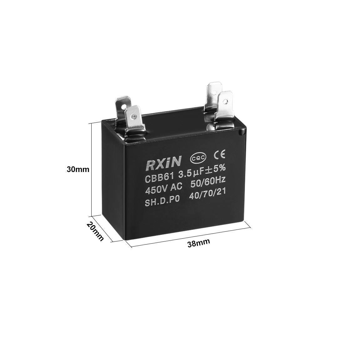 450V AC 3.5uF Doule Insert Metallized Polypropylene Film Capacitors