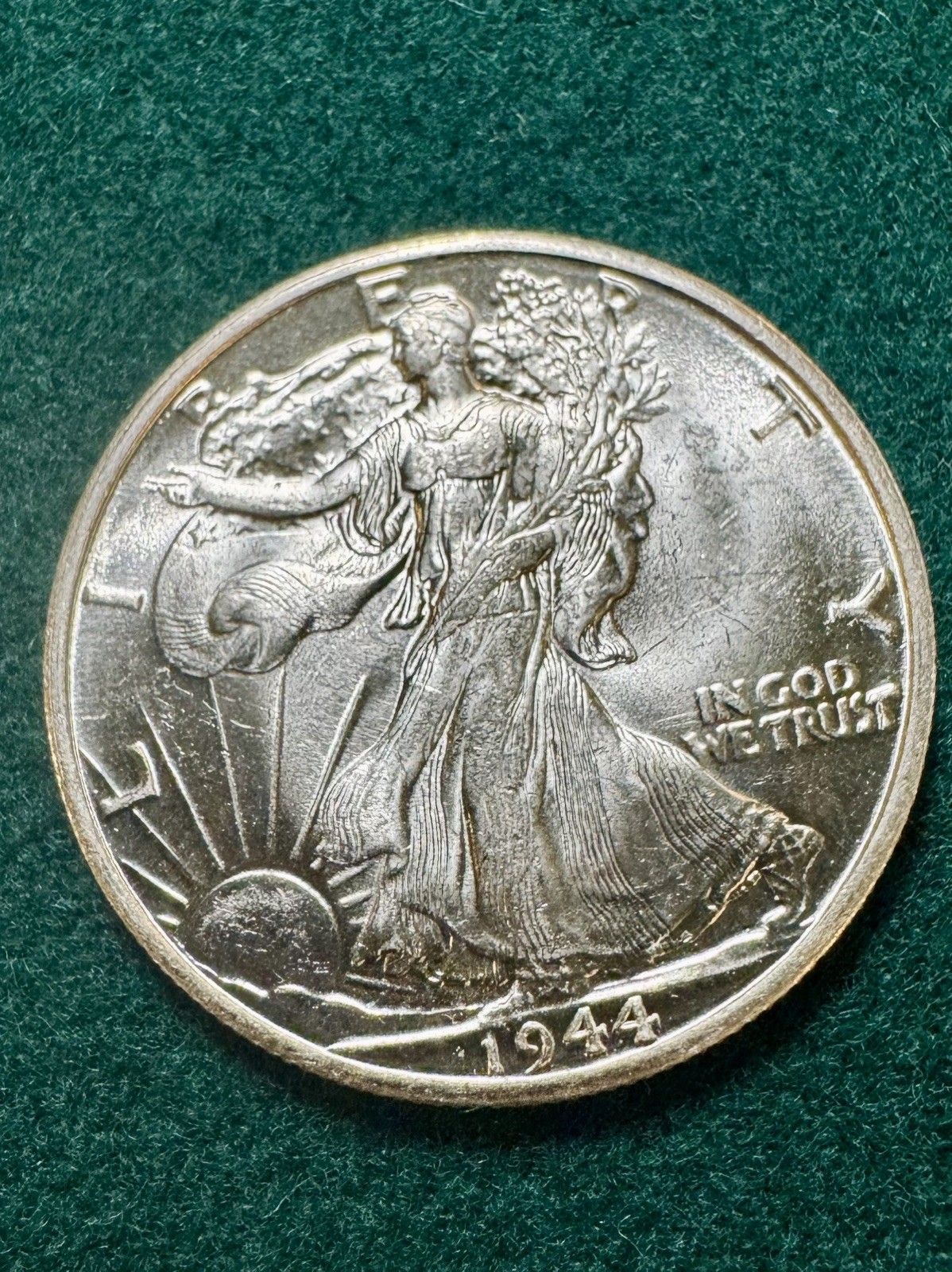 1944-D Walking Liberty Half Dollar Blazing Gem BU #5