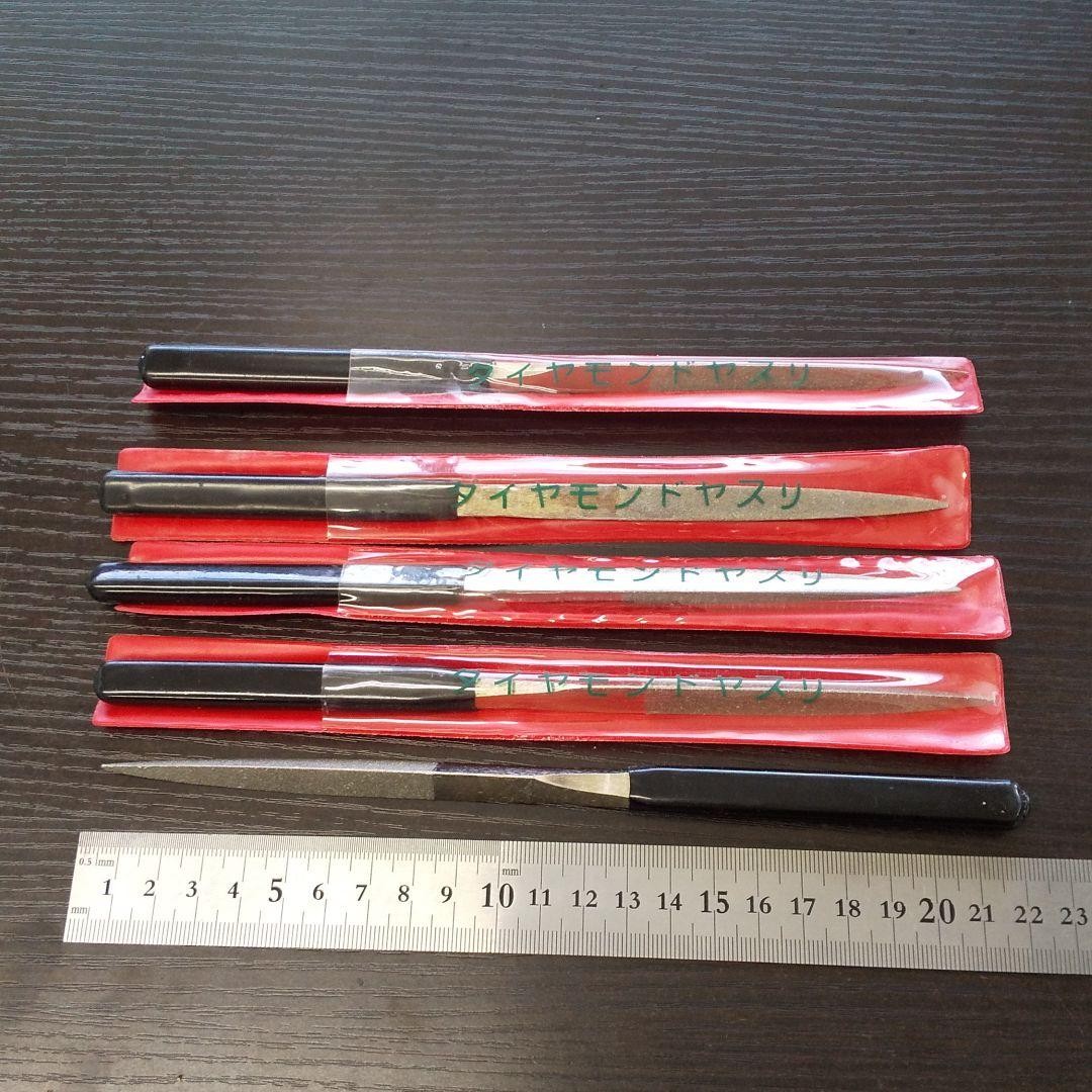 Yanase Electroplated Diamond File Triangle 5 pcs New Used Precision Yari