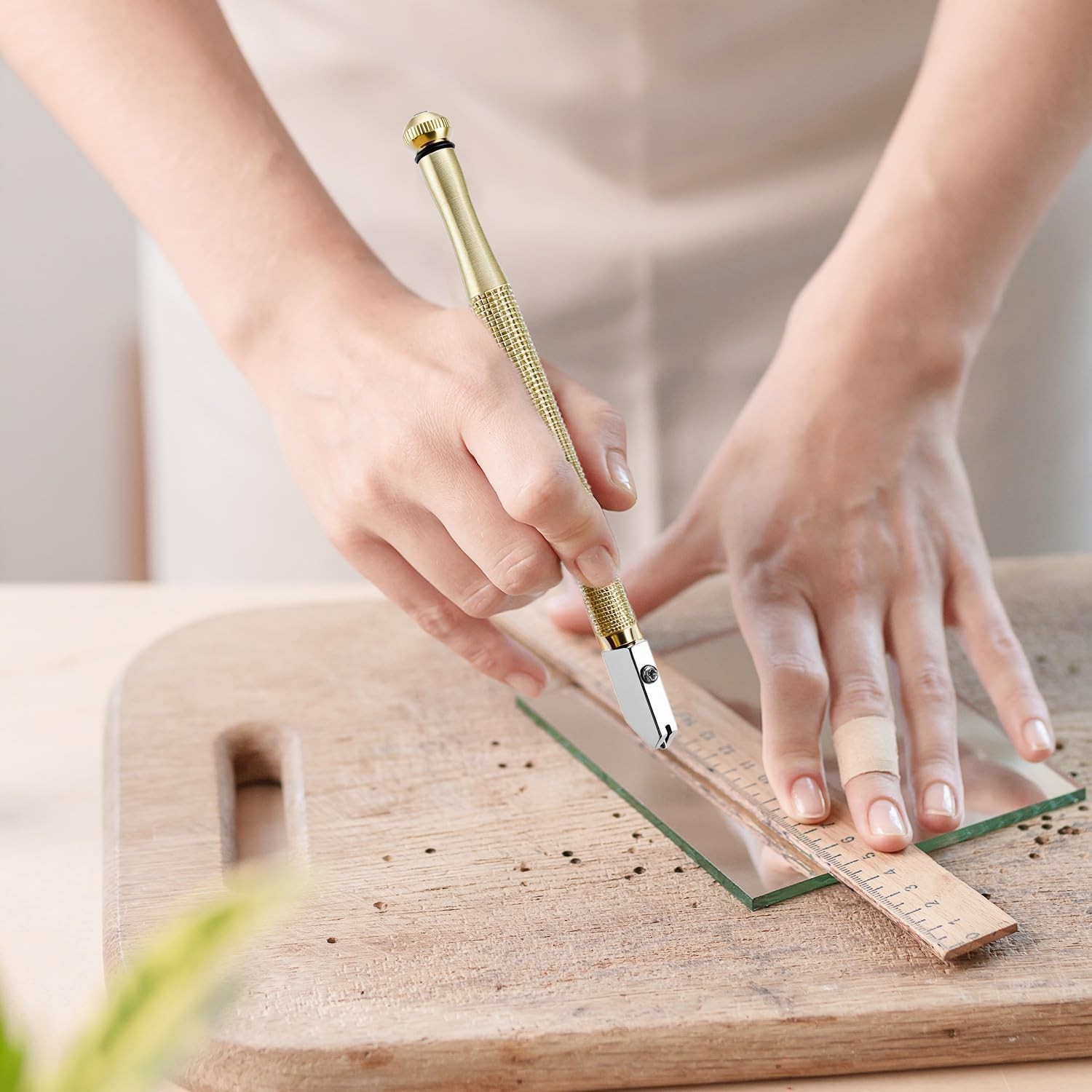 Glass Cutter Tool Set 2mm-20mm, 9 Pcs Mirror Cutting Tool, 6 Replaceable Glass C