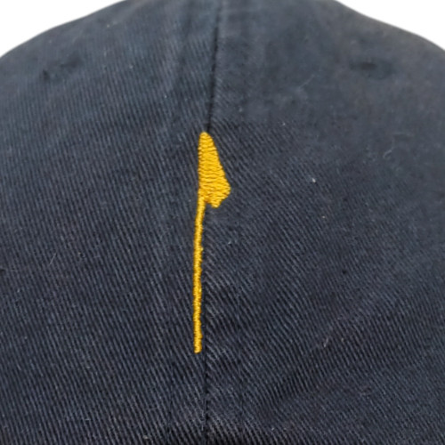 PUBLIC Country Club Black Hat Cap Adjustable Gold Embroidered Flagstick USA Made