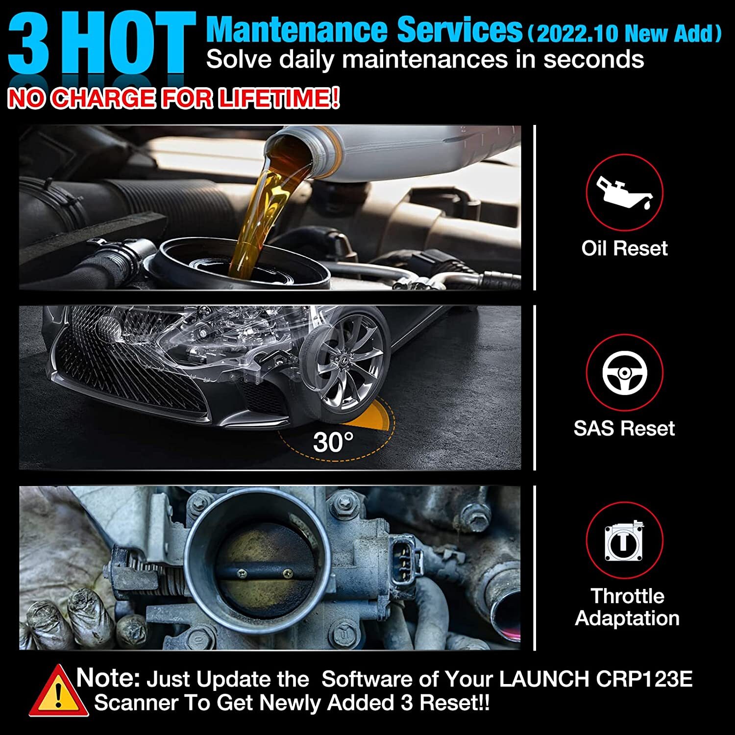 LAUNCH CRP123E OBD2 Scanner Check Engine ABS SRS Car Diagnostic Tool Code Reader