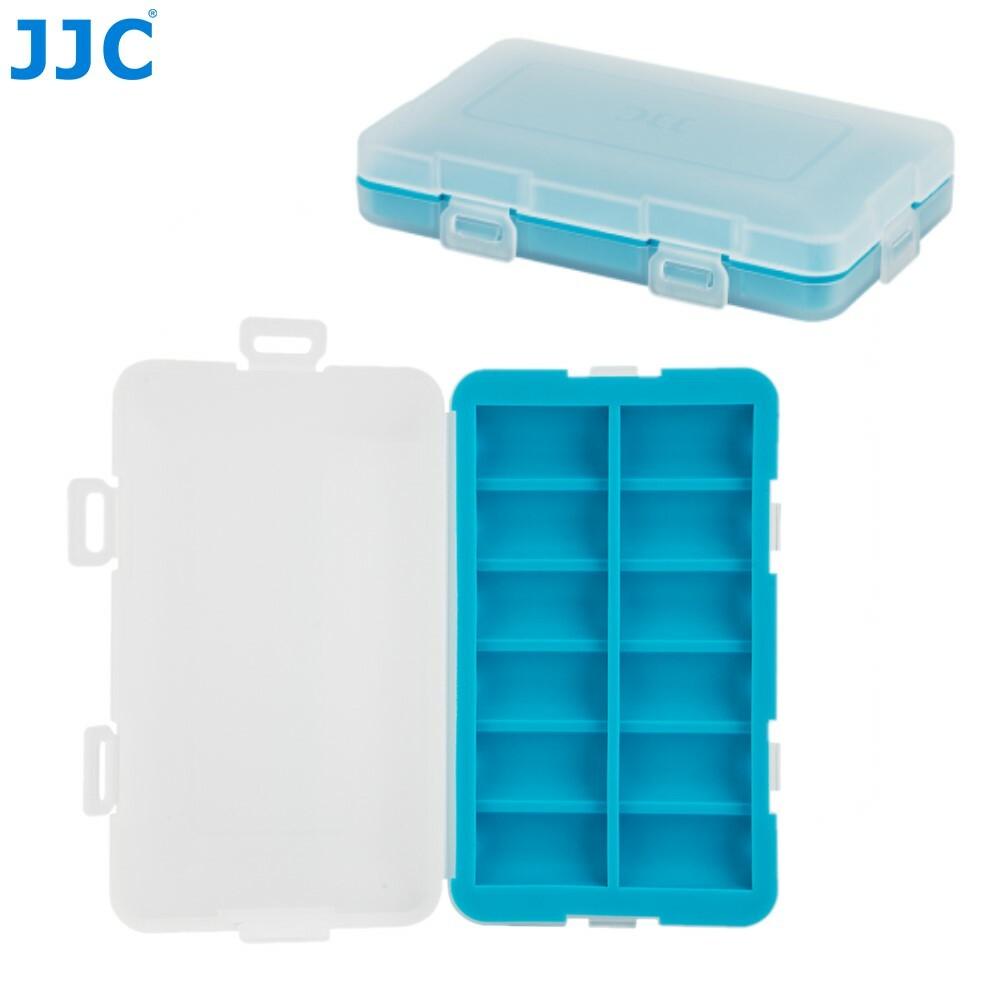 JJC Water-Resistant Battery Case Box Storage for 12 x CR2 CR15H270 Batteries