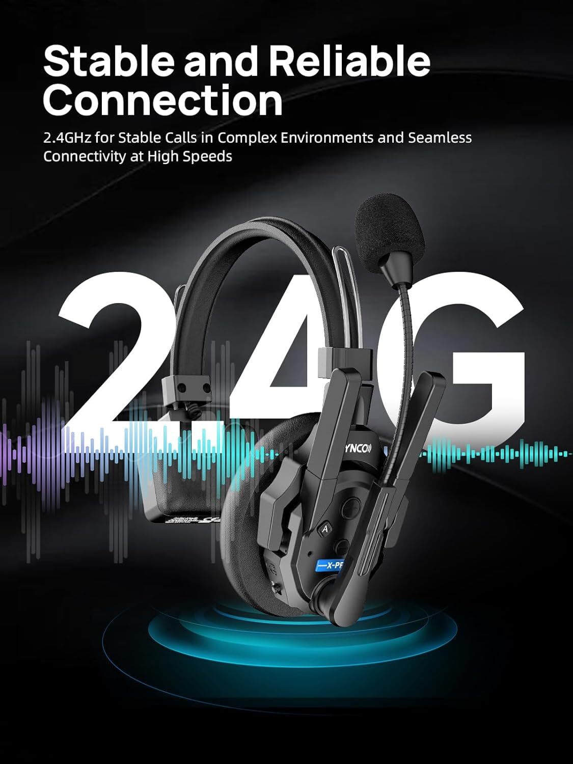 SYNCO XTALK XPRO5 Wireless Intercom Headset 2.4GHz System 500m/1640ft 5Pcs/set