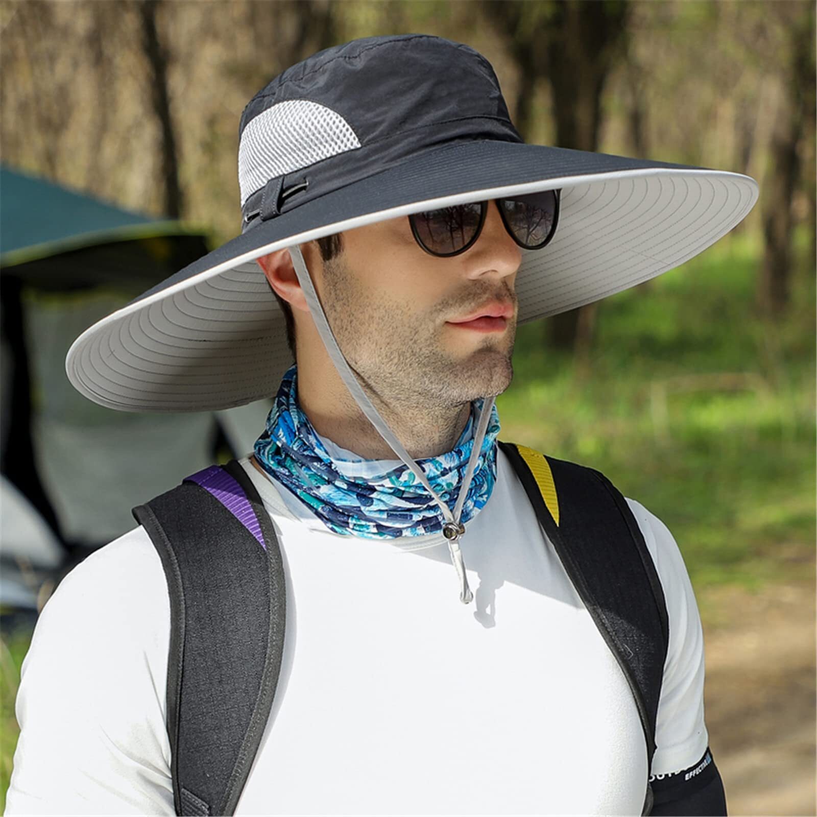 Super Wide Brim Sun Hat UPF 50+ UV Waterproof Fishing Hat for Men Women