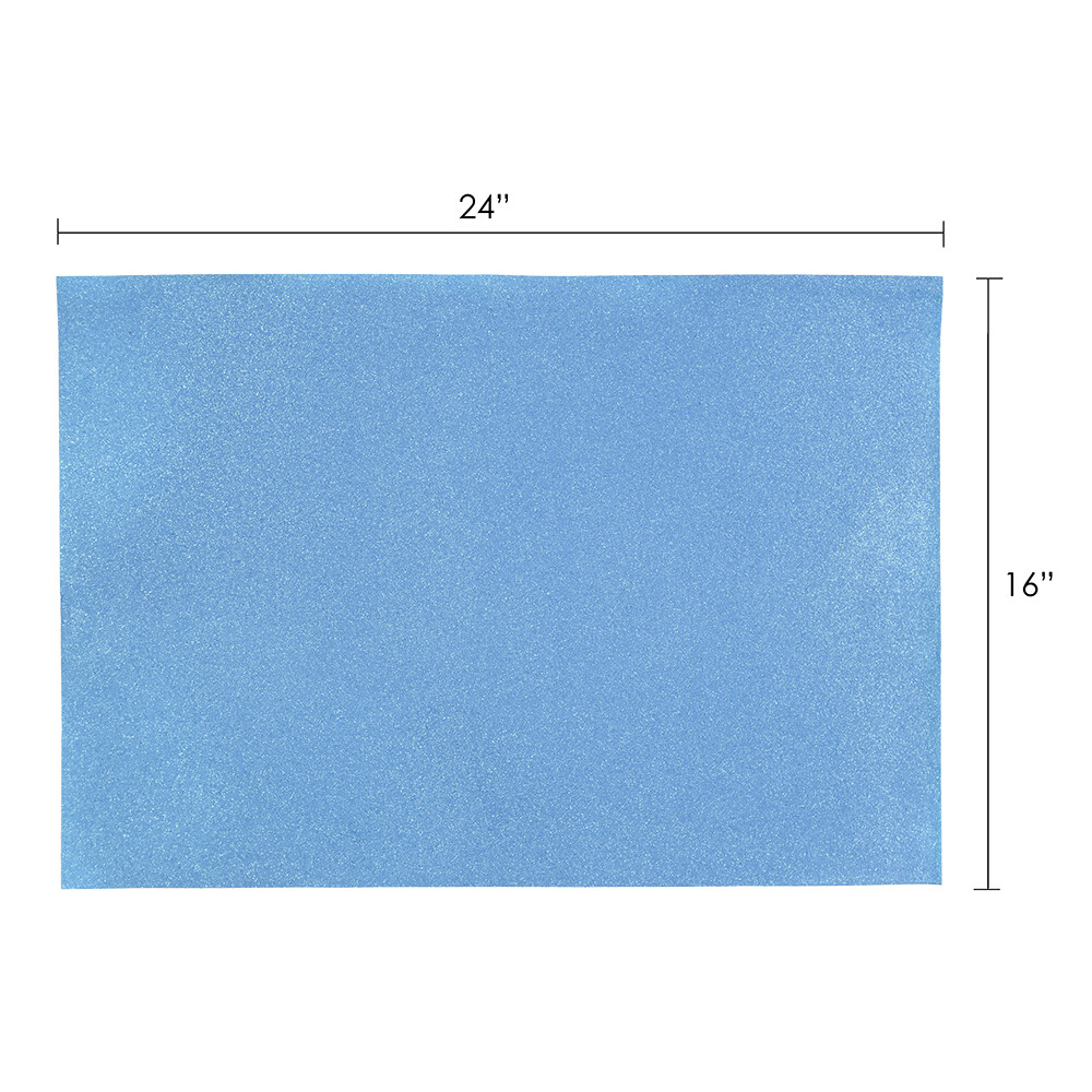 Mega Crafts - 16" x 24" Metallic Glitter Adhesive EVA Foam Sheets-Turquoise,6PCS