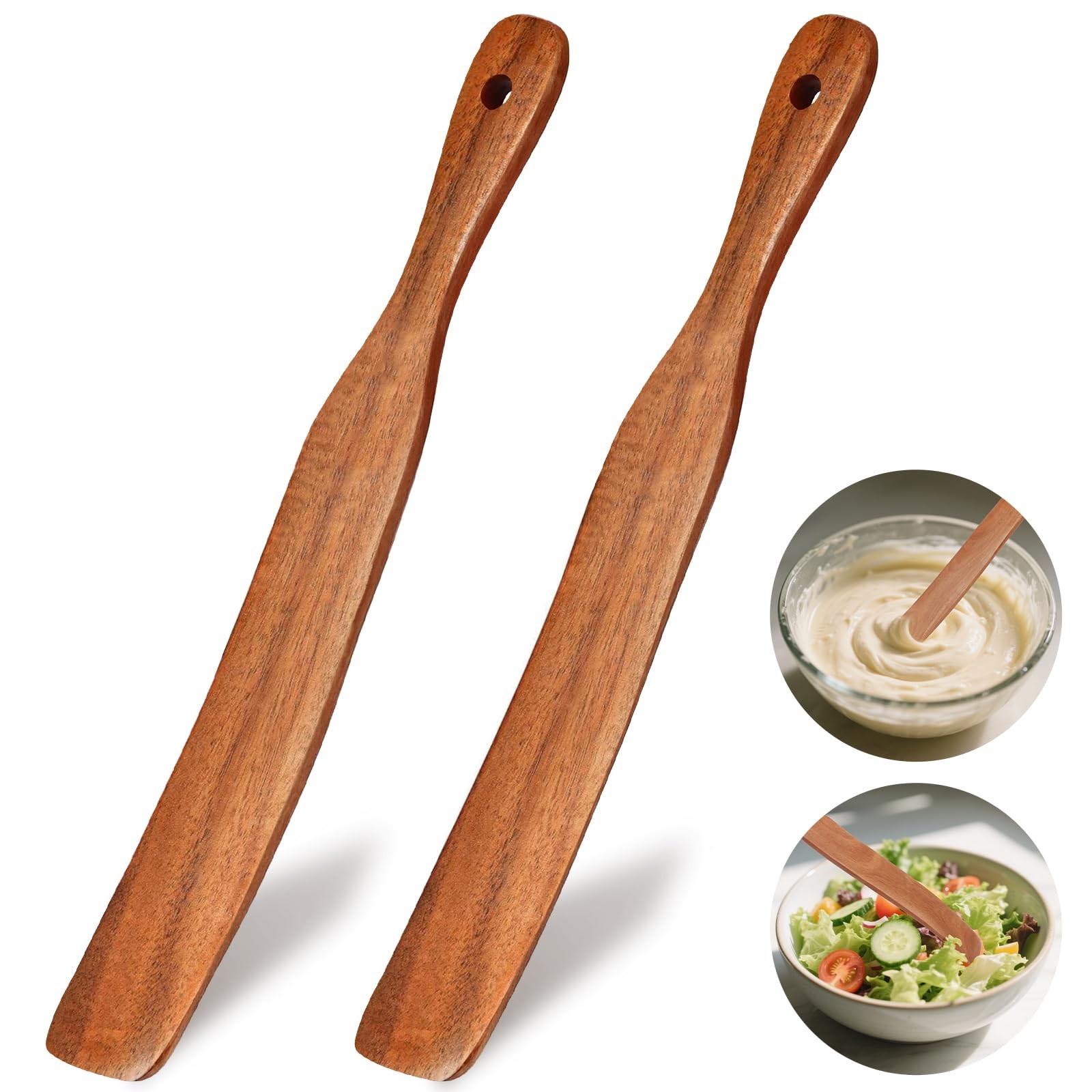 2Pcs Skinny Spurtle for Sourdough Starter, Reaching Bottom of Jars, Dough Whi...