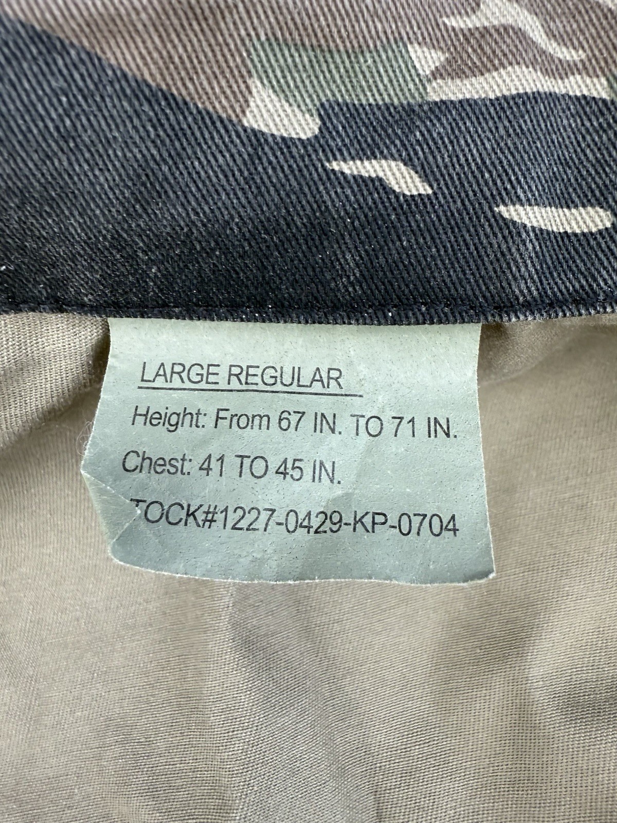 Rothco 4 Pocket Temperate BDU Jacket Size Large Regular