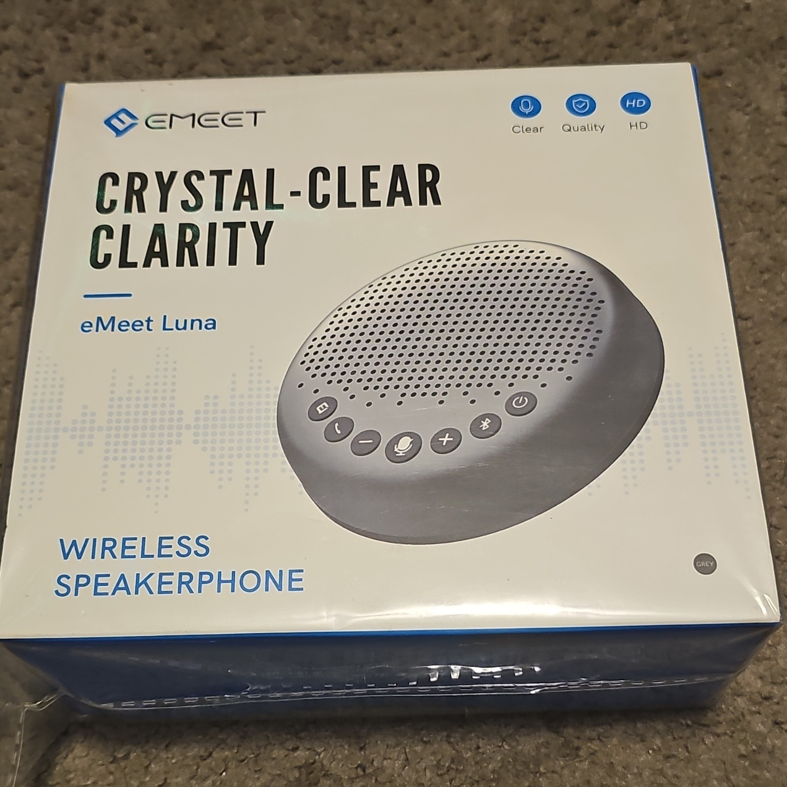 eMeet Luna Wireless Audio Conferencing Speakerphone 3 Mics AI Noise Reduction