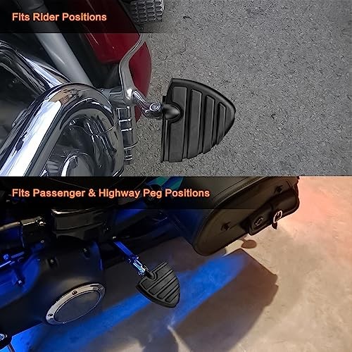 Motorcycle Mini Floorboards Highway Footpegs Adjustable Passenger Black