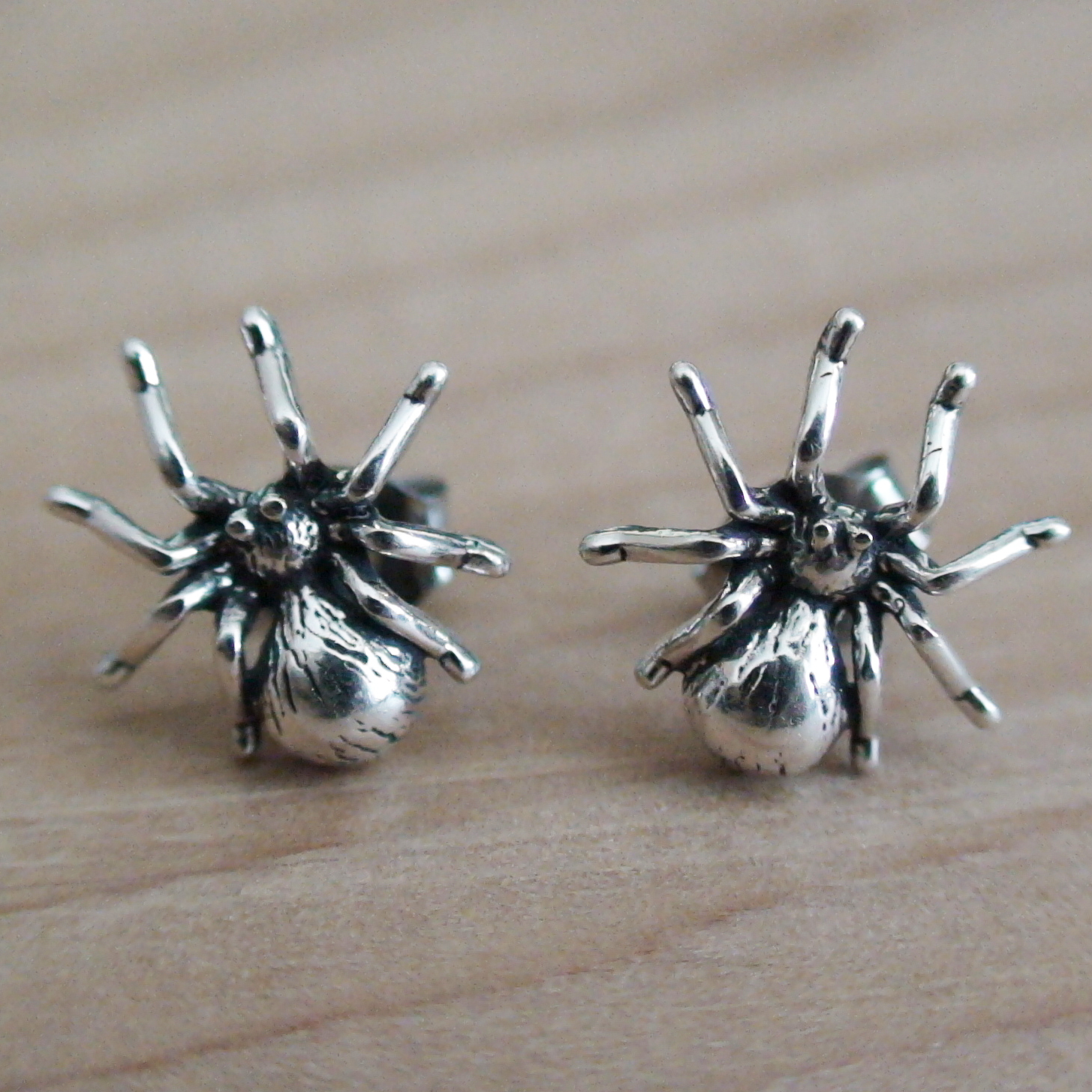 Spider Post Earrings - 925 Sterling Silver - Studs Halloween