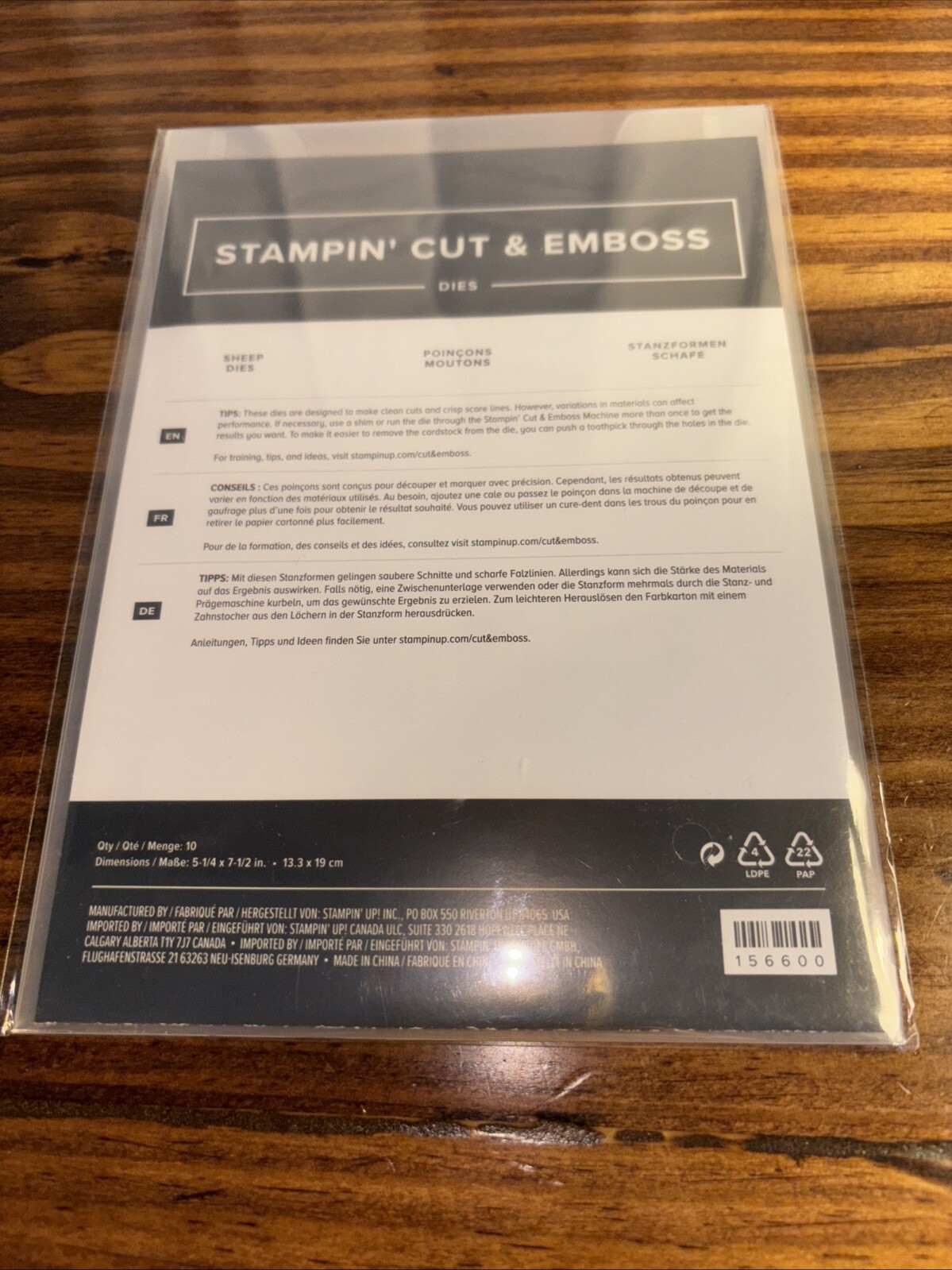 Stampin Up SHEEP DIES Stampin Cut & Emboss Dies #156600