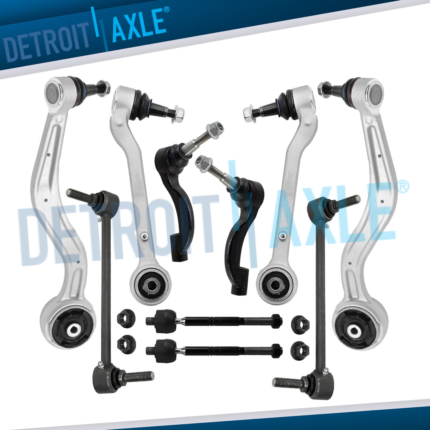 RWD Front Lower Control Arms Tie Rods Sway Bars Kit for 2013 - 2019 Cadillac ATS