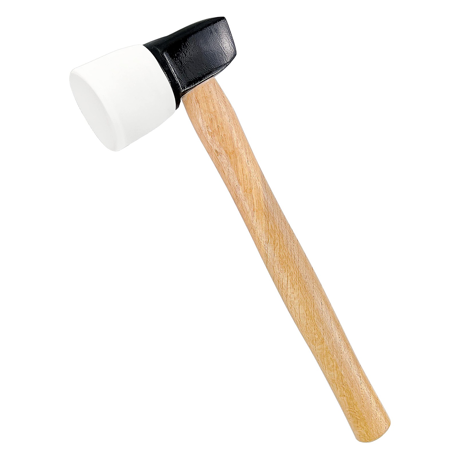 White Rubber Flooring Mallet with Replaceable Head,Non-Marring Head, Wood Han