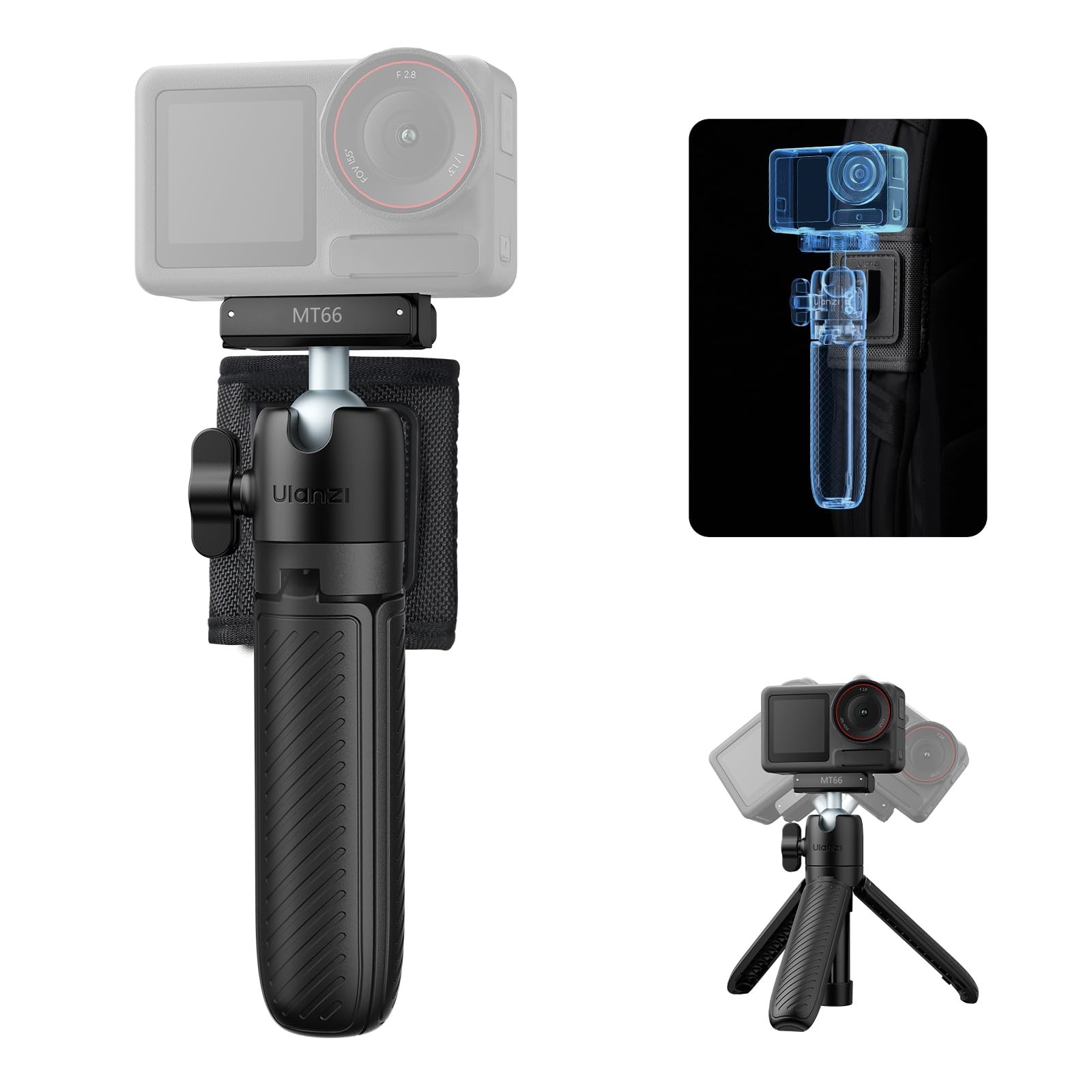 ULANZI MT66 Magnetic Mini Extension Rod Tripod for DJI Osmo Action 5 Black