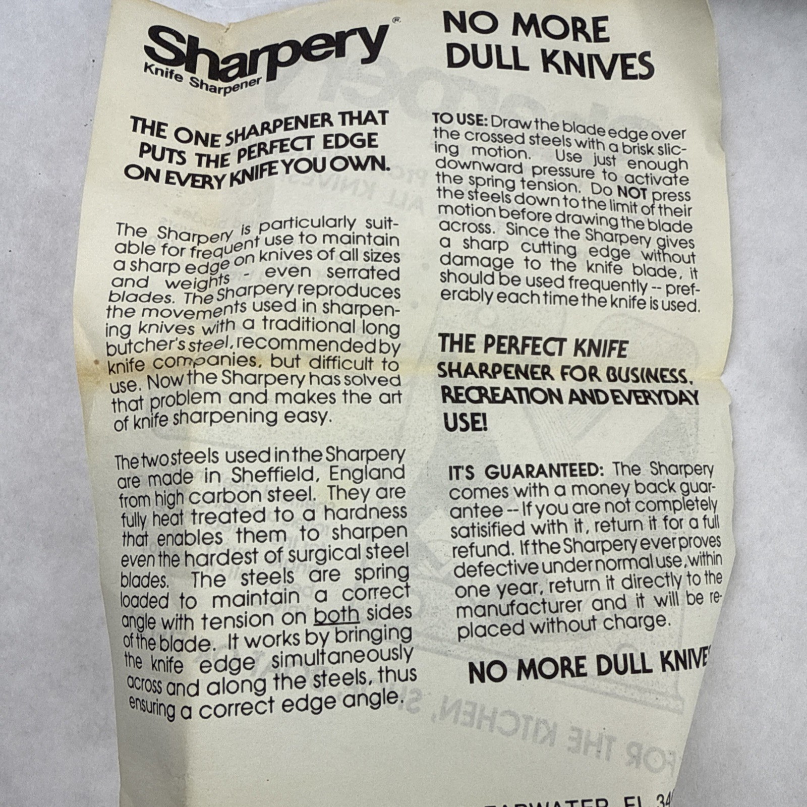 The Sharpery Chantry Pull Thru Knife Sharpener Handheld White With Instructions