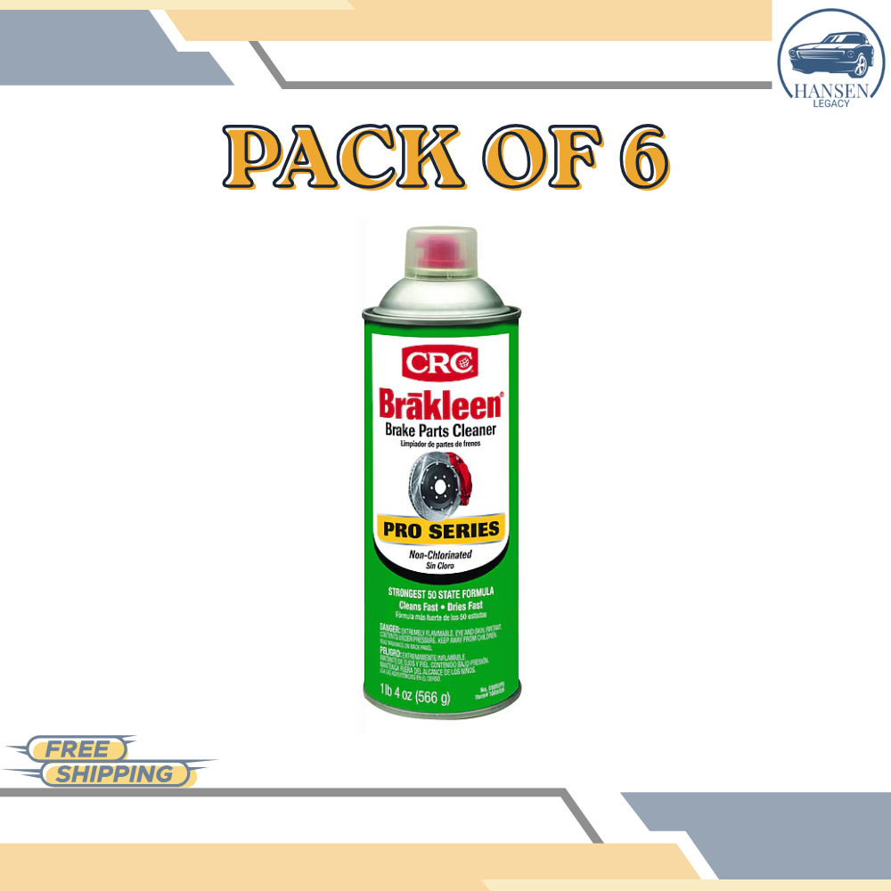 CRC Brakleen Pro Series Non-Chlorinated Brake Parts Cleaner, 20 oz, Pack of 6